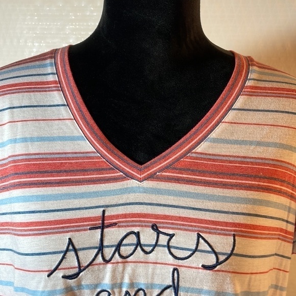 FIFTH Sun Stars and Stripes Patriotic Tee Red White Blue Americana size L - Picture 3 of 6